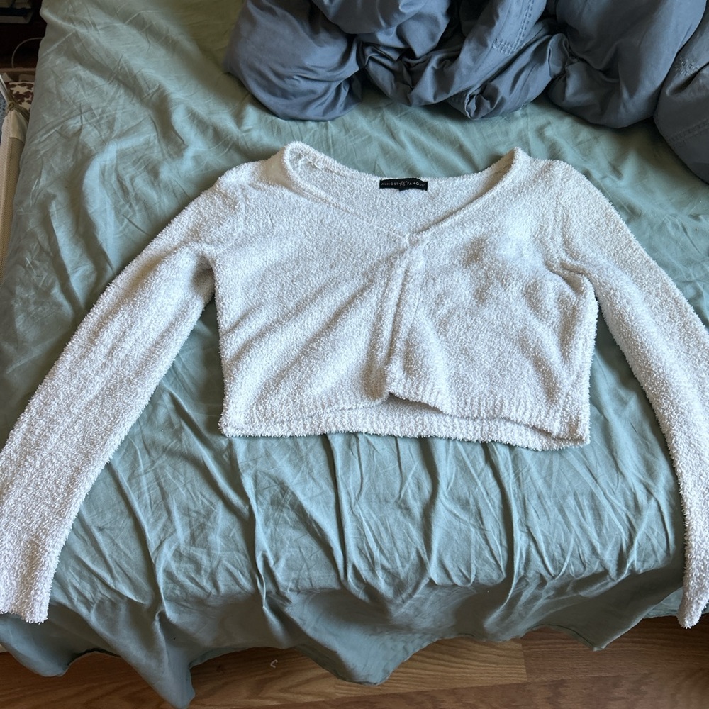 Cozy White Cropped Sweater